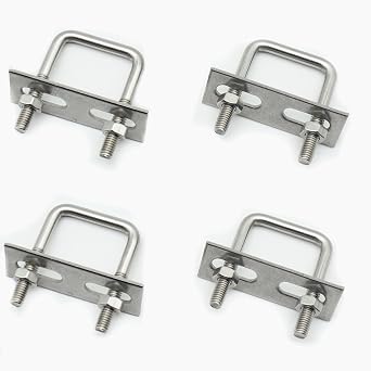 Stainless Steel Square U Bolt Clamp, Square Tube Clamps with Nut and Plate for Boat Trailer M6*30 * 50