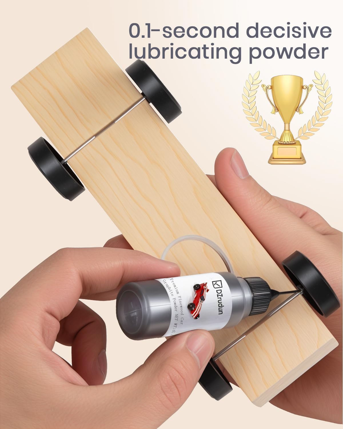 DZrudun Graphite Powder for Pinewood Cars-1oz Dry Graphite Lubricant Spray for Derby Axles&Wheels|High-Purity 3000-Mesh Multi-Use Lock Lubricant|Use with Pinewood Car Weights Kit|Easy Squeeze Bottle