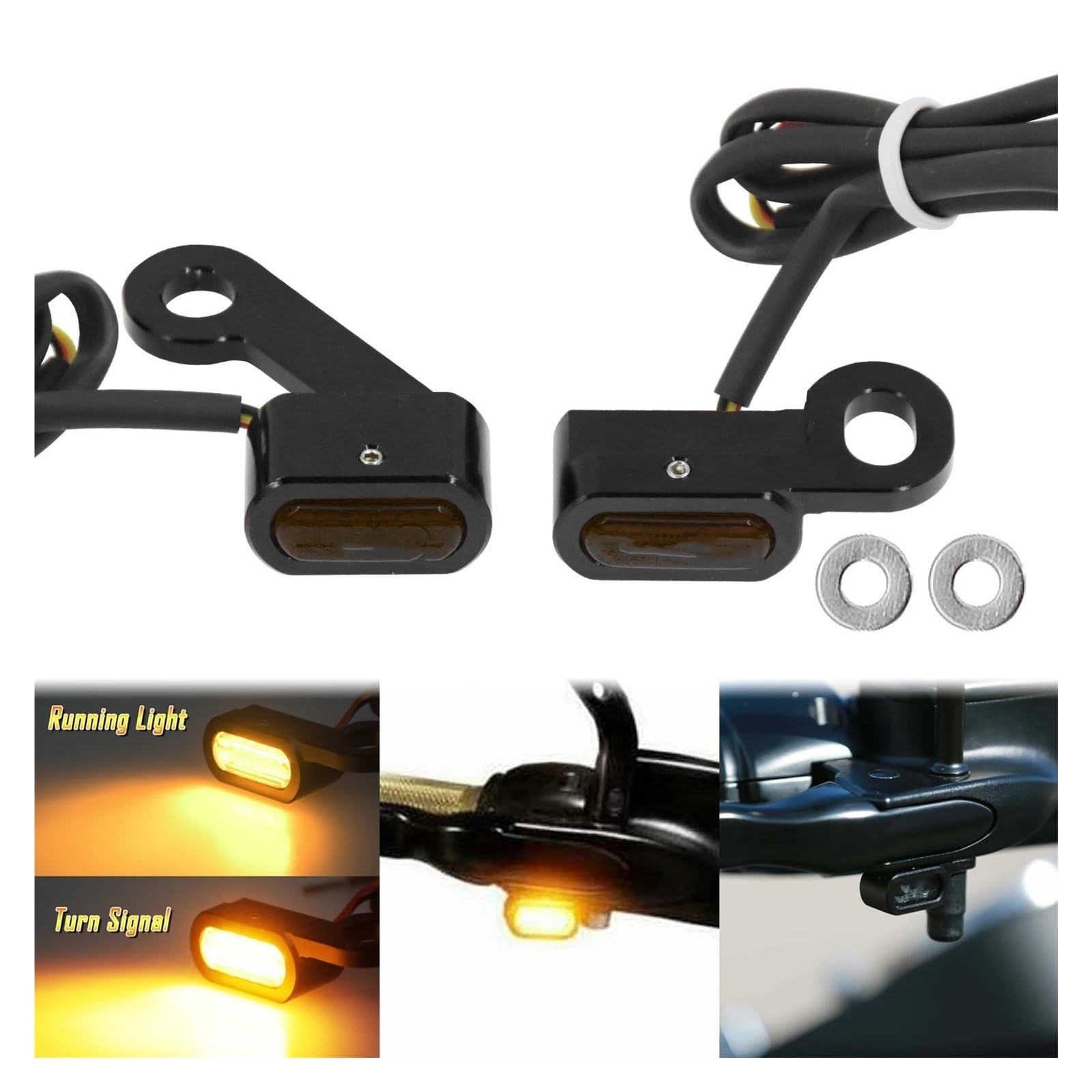 intermitentes led Para Motocicleta, Luces De Circulación Ámbar