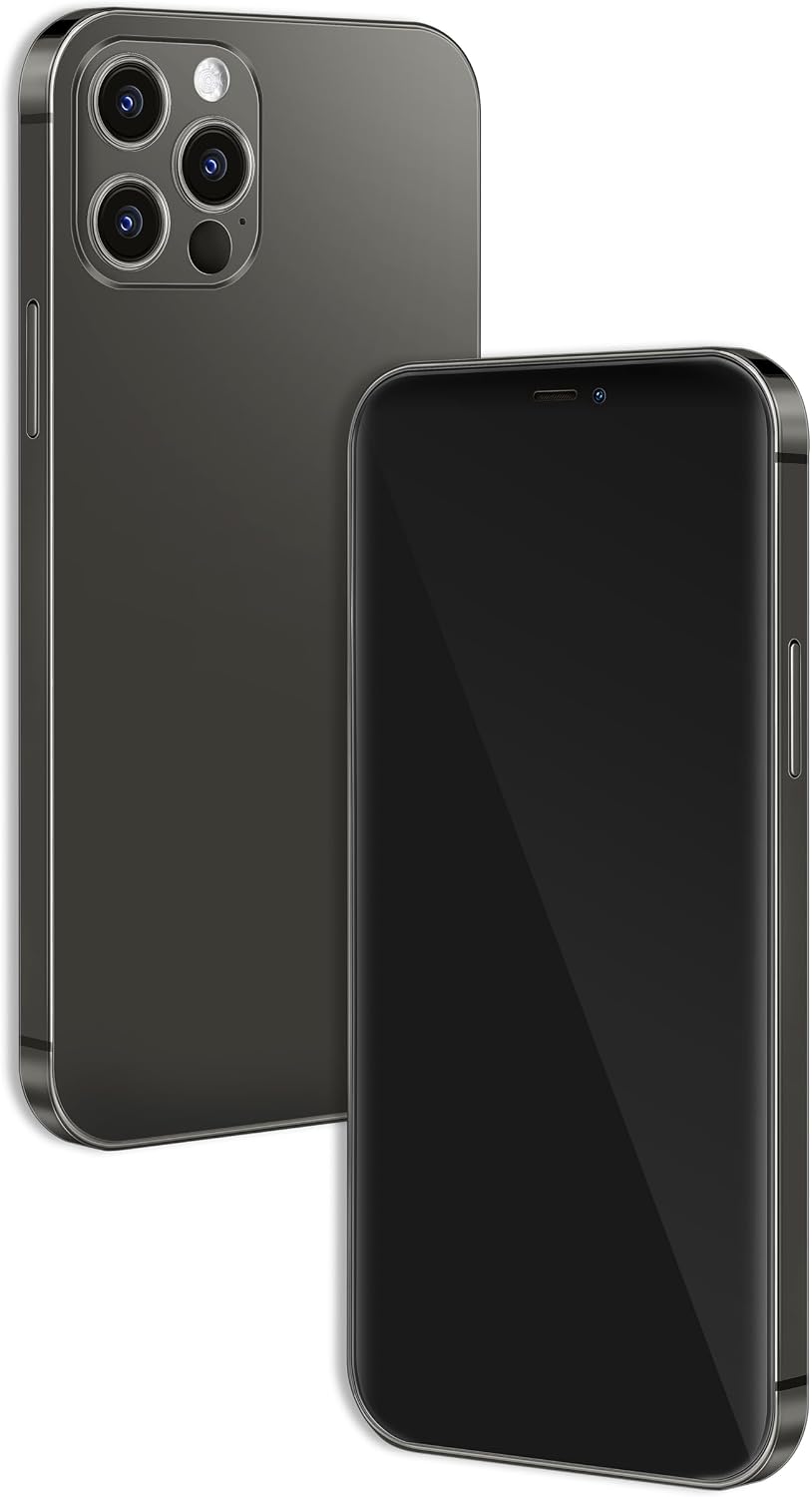 without Logo - Non Working Replica 1:1 Phone Dummy Display Phone Model for Phone 12 Pro / 12 Pro Max Fake Model Toy (Grey Blackscreen, 6.1inches)