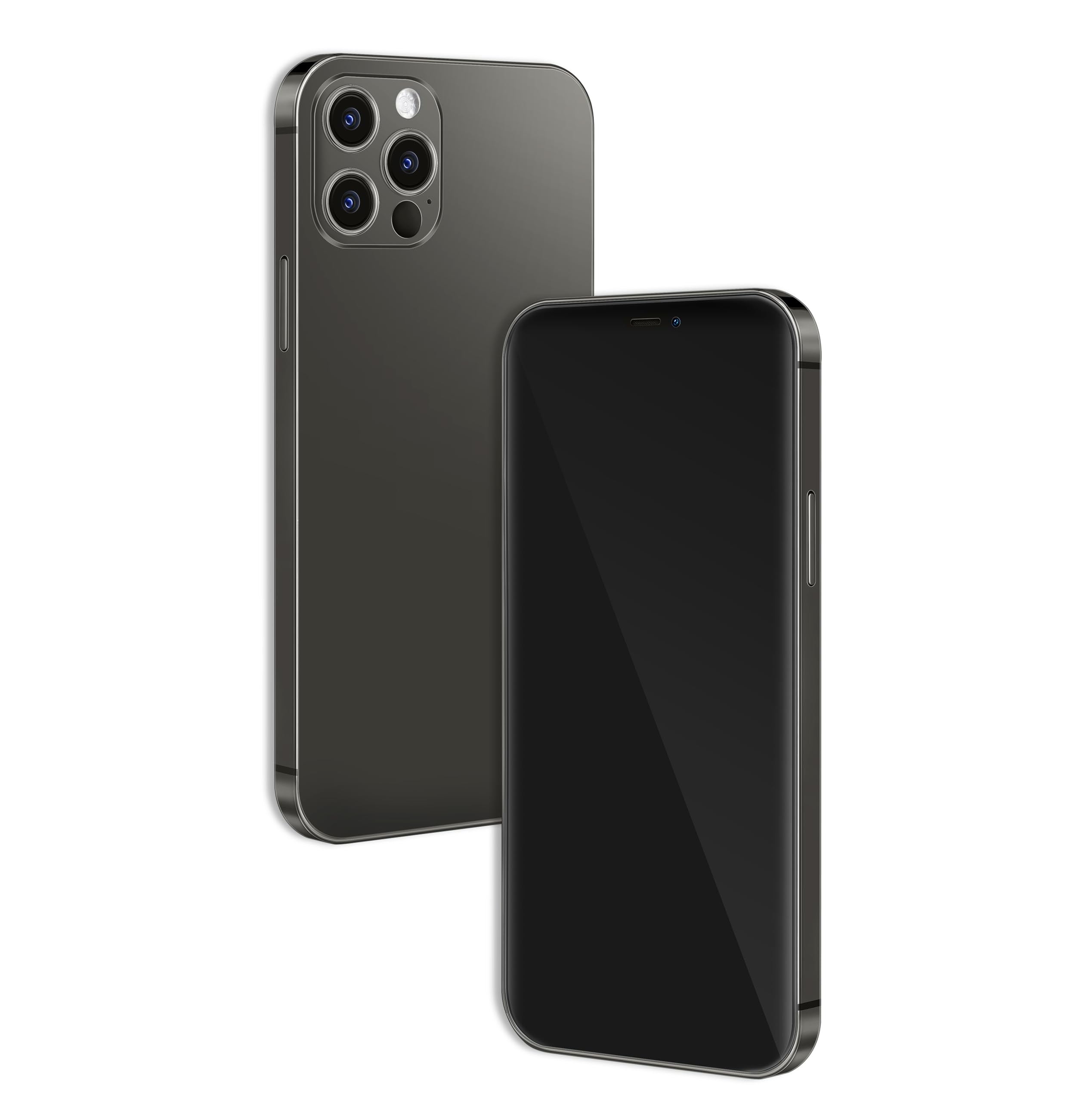 Without Logo - Non Working Replica 1:1 Phone Dummy Display Phone Model for Phone 12 Pro / 12 Pro Max Fake Model Toy (Grey Blackscreen, 6.1inches)