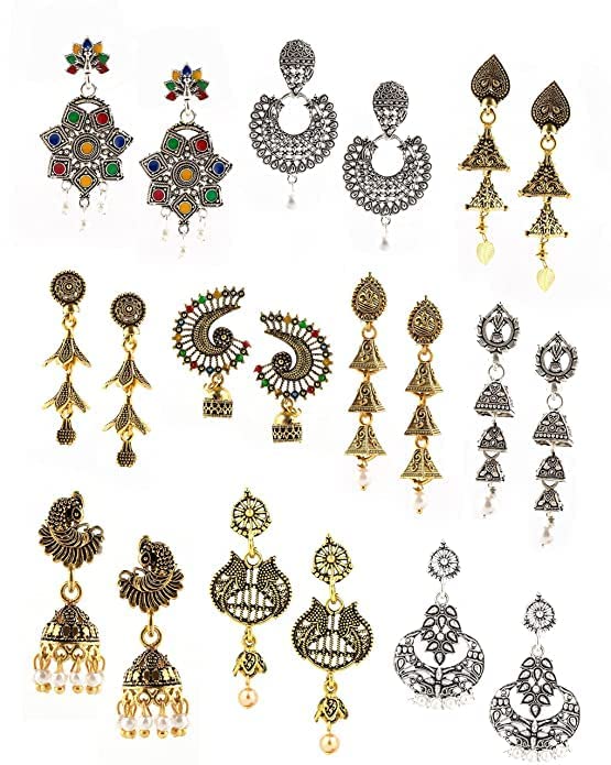 kreyams Earrings for Women fashion Jhumka for Girls | Combo Set of 10 Set | Fashion Jewellery Women Artificial Gold Plated | Latest Fancy Alloy Jhumki Chandbali Earring Gifts | Drops & Danglers (B0C27F87ZP) Amazon Price History, Amazon Price Tracker