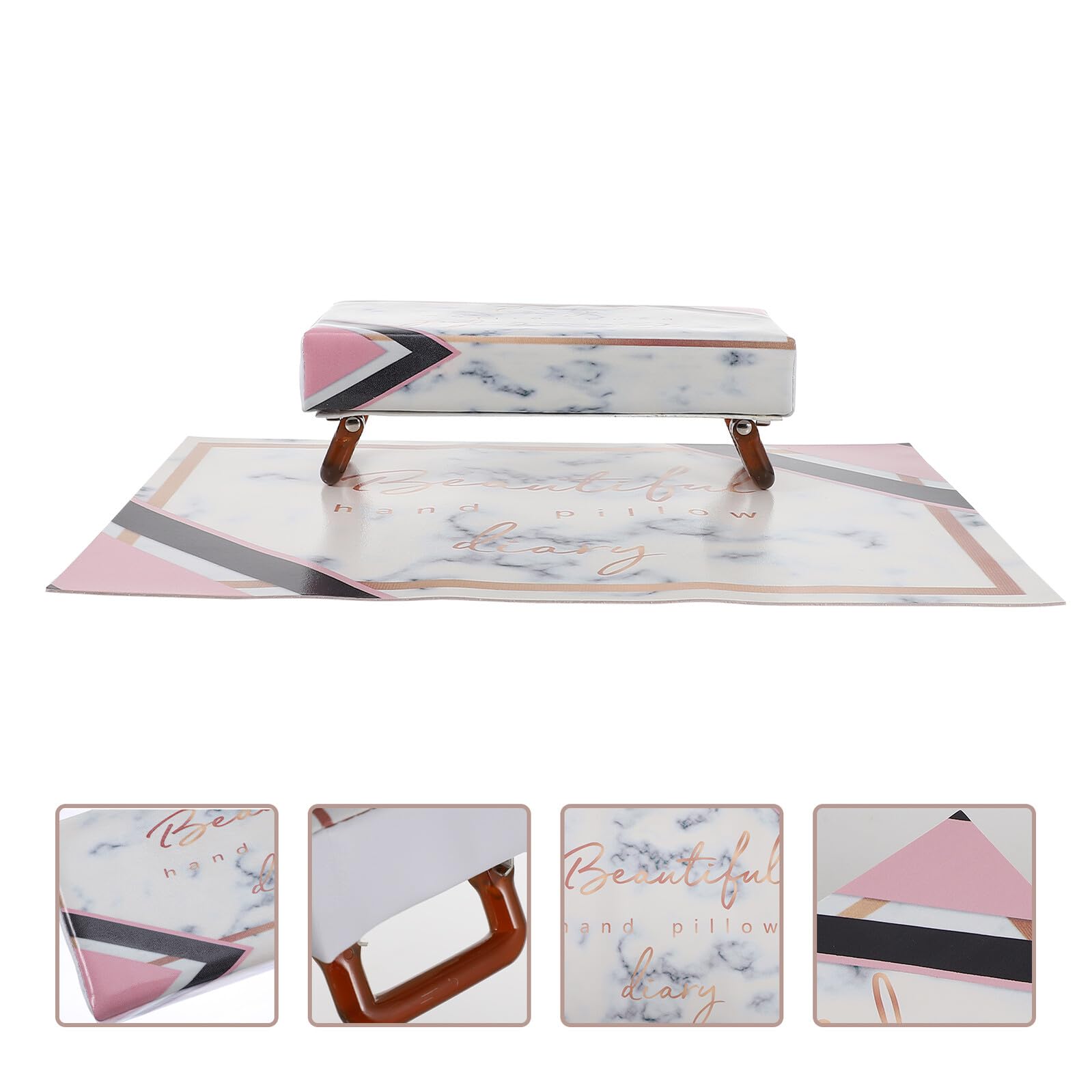Cuscino Poggia Mani Manicure Pieghevole Pu per Nail Art | Salone Unghie, Facile da Trasportare, Protegge Piano Tavolo, per Ragazze e Donne
