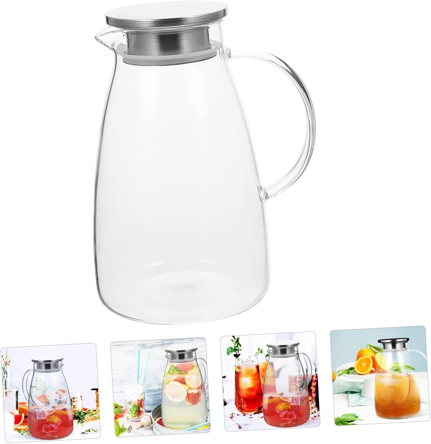 Garneck Handheld Electric Kettle Infuser Borosilicate Tea Pitcher for Hot Cold Beverages Elegant Water Jug for Use