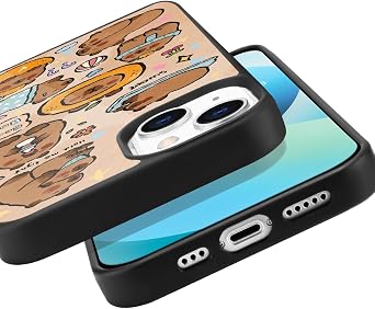 JOYLAND Cute Capybara Printed Phone Case for iPhone 15,Shockproof Anti-Scratch Protective Stylish Slim Cover Hybrid Hard Back with Soft Rubber Bumper Case for Girls Women