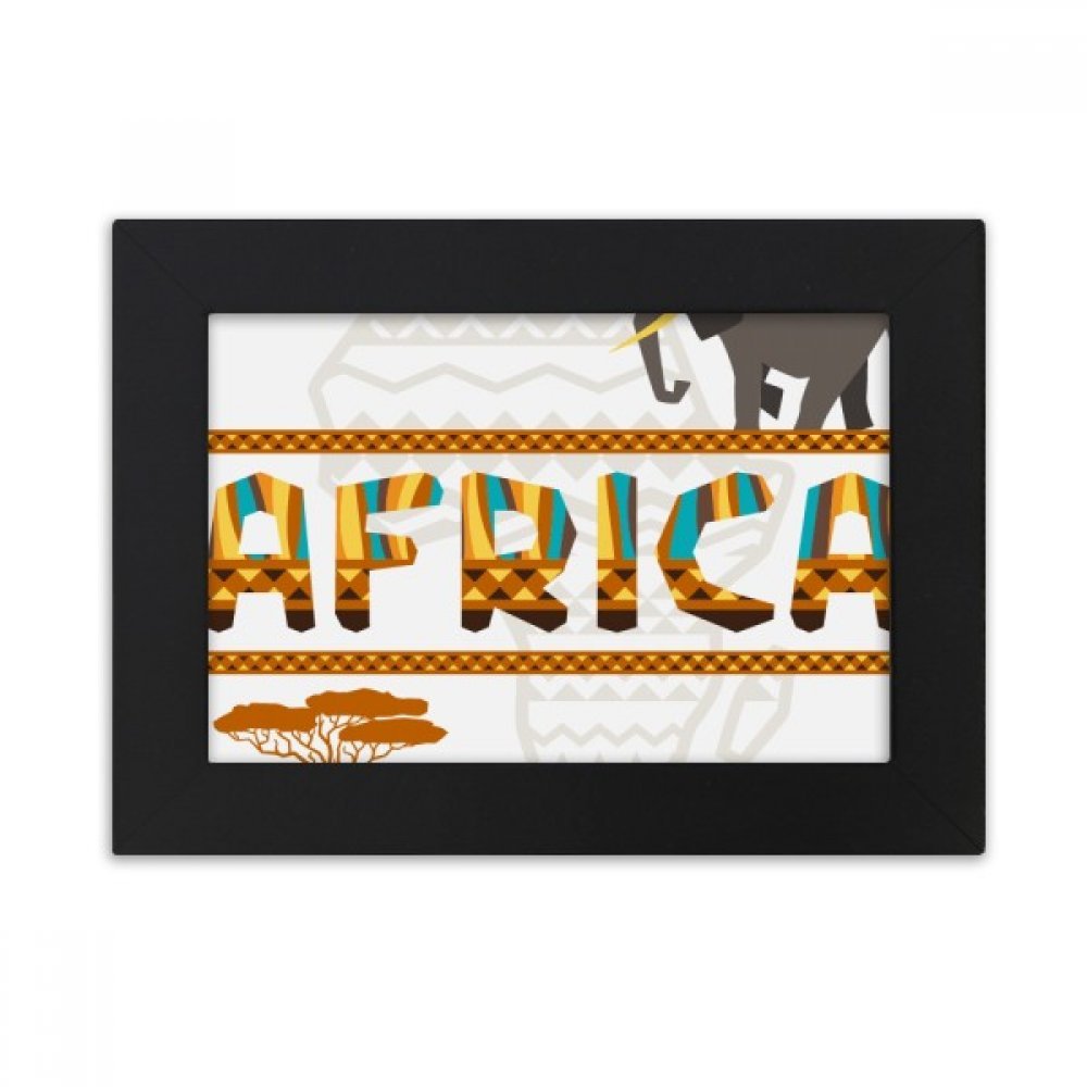 Cadre photo noir éléphant d'Afrique bureau savane image art peinture multicolor 4x6