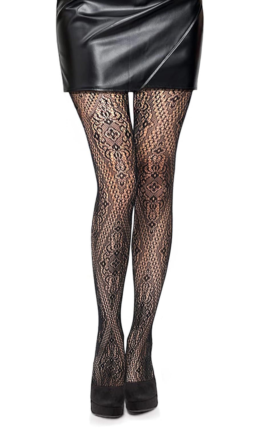 Simply Joshimo Womens Black Patterned Fishnet Net Tights/Ladies Fashion Pattern Pantyhose