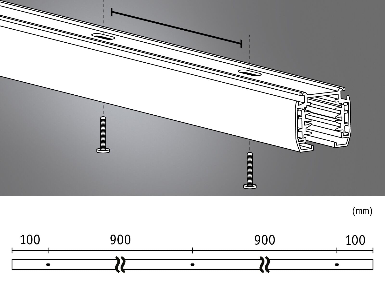 Paulmann 91357 Schienensystem ProRail3 Schiene 2m 230V Schwarz max. 3.680 Watt Schienensysteme Deckenschiene Metall