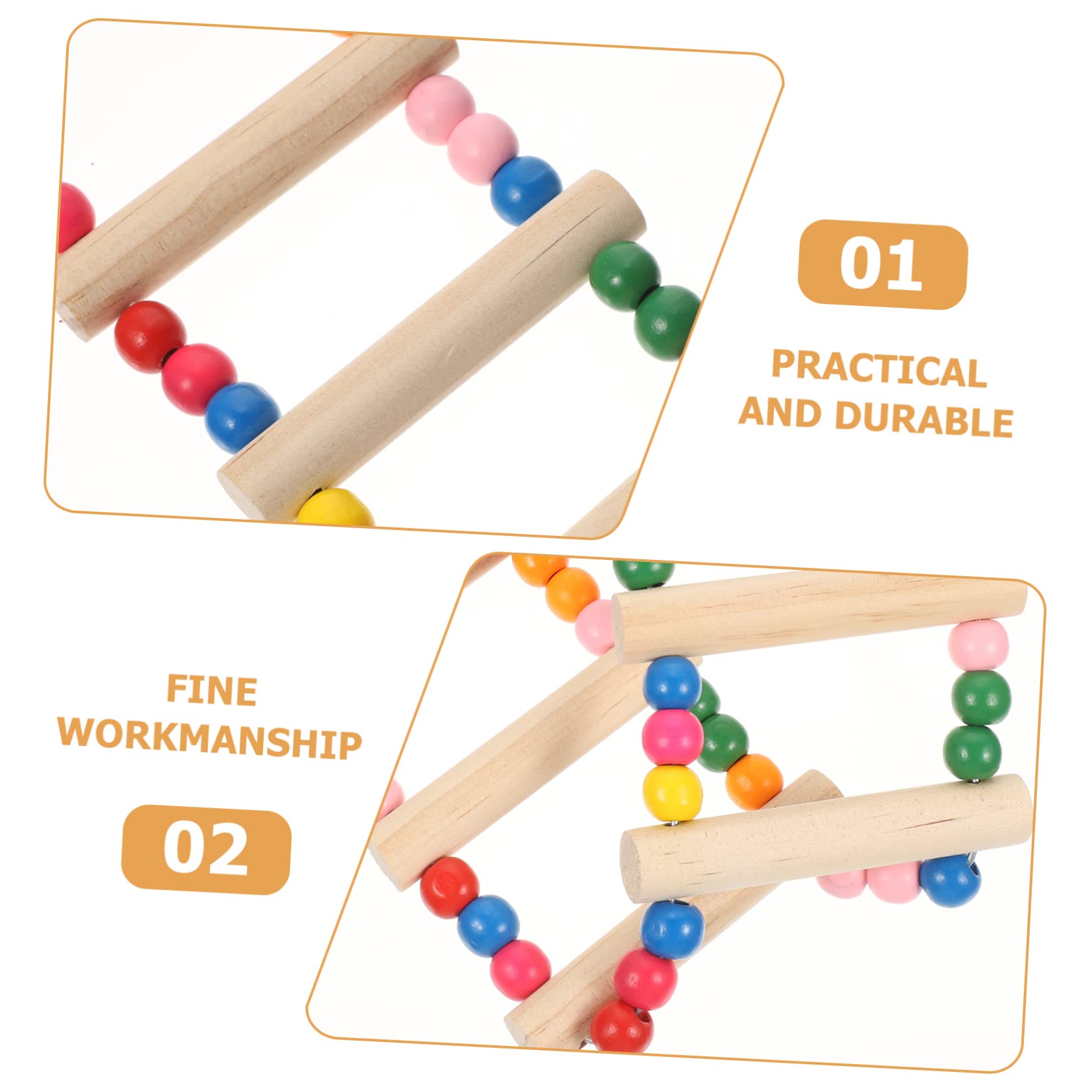 HANABASS Pet Bird Ladder Wooden Parakeet Climbing Toy Bird Intelligence Exercise Toy