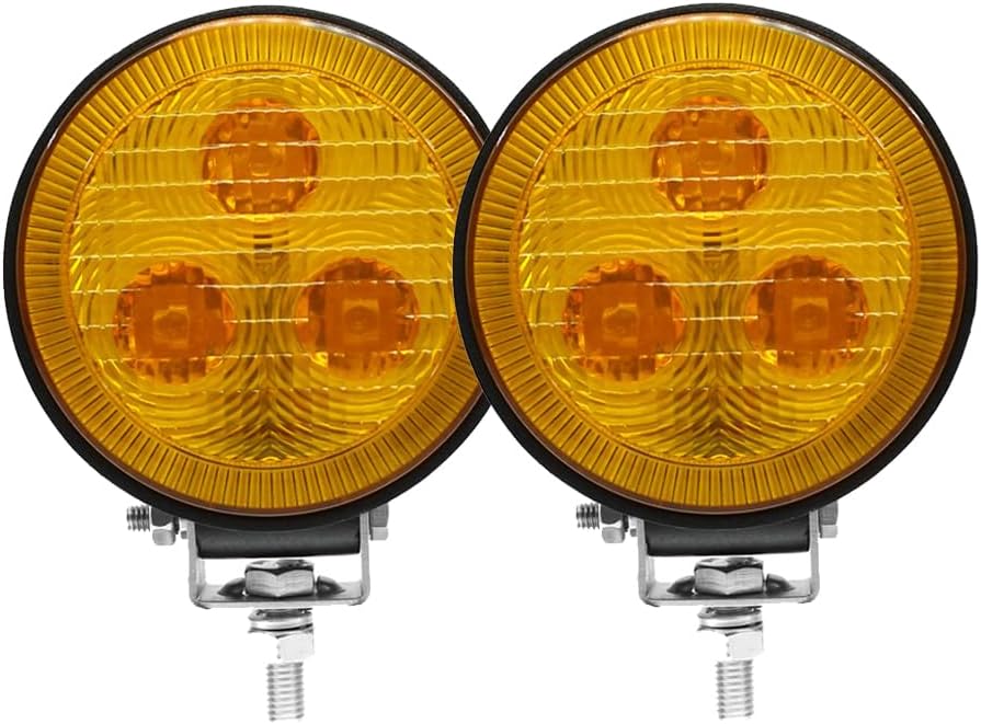 Raycharm Off-Road 3.5" Round LED Work Light, 6000K Cool-White Spot Beam Driving Fog Light Compact Size for Truck/Motorcycle, 12V/24V DC 9W, Corrosion/Vibration Resistant Waterproof, 2-Pack