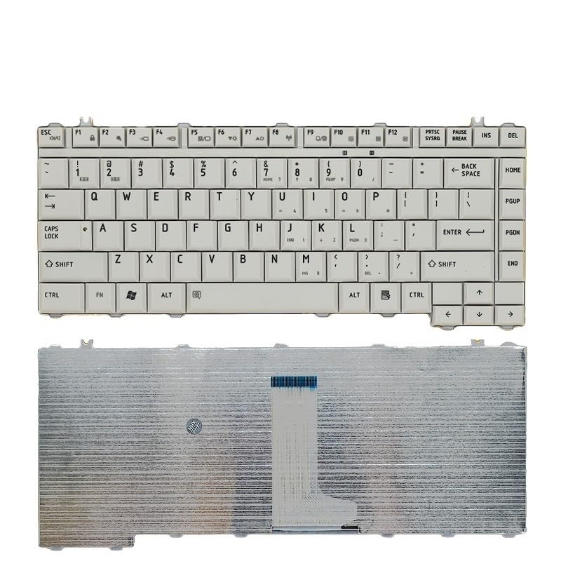 FANFAOZ Teclado para portátil Toshiba Satellite M200, L300, L531, M300, M310, L317, L200, A305, L510, M501, L450, L450D, L455, L300D, L305D(US New White)