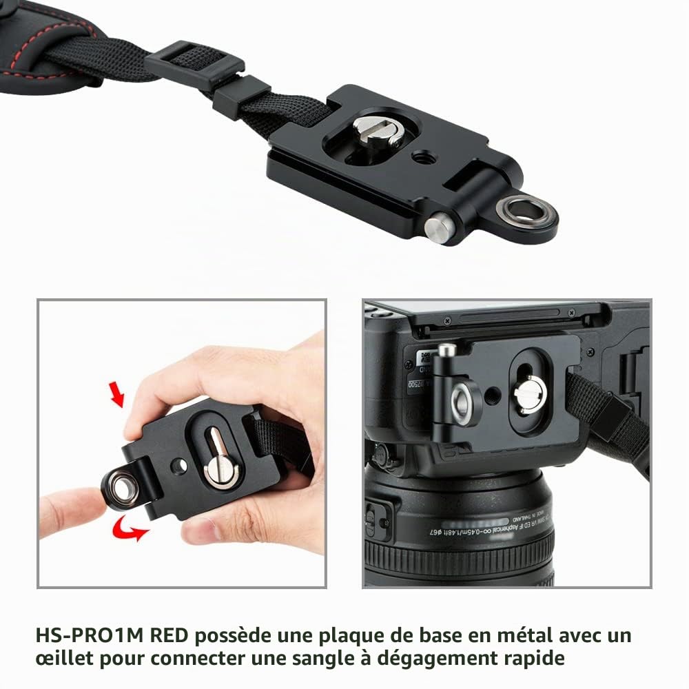 JJC - Sangle de poignée pour Appareil Photo DSLR avec Plaque de Type Arca Swiss pour Canon EOS 6D 5D 7D 2000D 90D 80D Powershot SX70 Rebel T8i T7i Nik. D750 D780 D850 D7500 D7200 D5600 Coolpix P1000