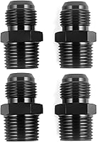 Vista 10 de 4AN macho a 1/8NPT adaptador de unión recta de conector de tubería de aluminio negro 4 piezas