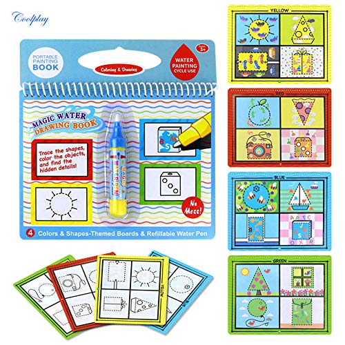 VIDOO - VIDOO Magic Water Painting Graffiti Book Reusable Color Animal Graphics Cognitive Education Paper Art Drawing Toy- 3