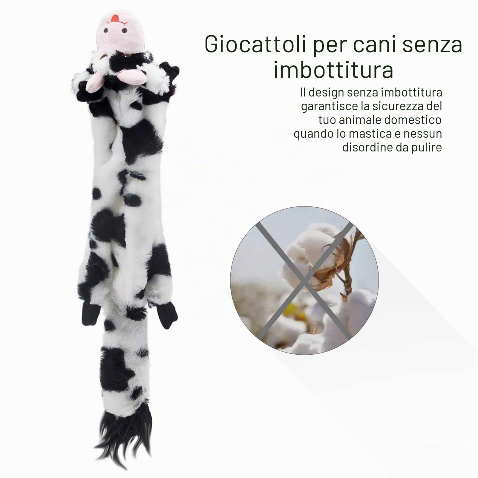 SHARLOVY 5 giocattoli per cani taglia grande media con squeak fruscio peluche senza imbottitura masticare