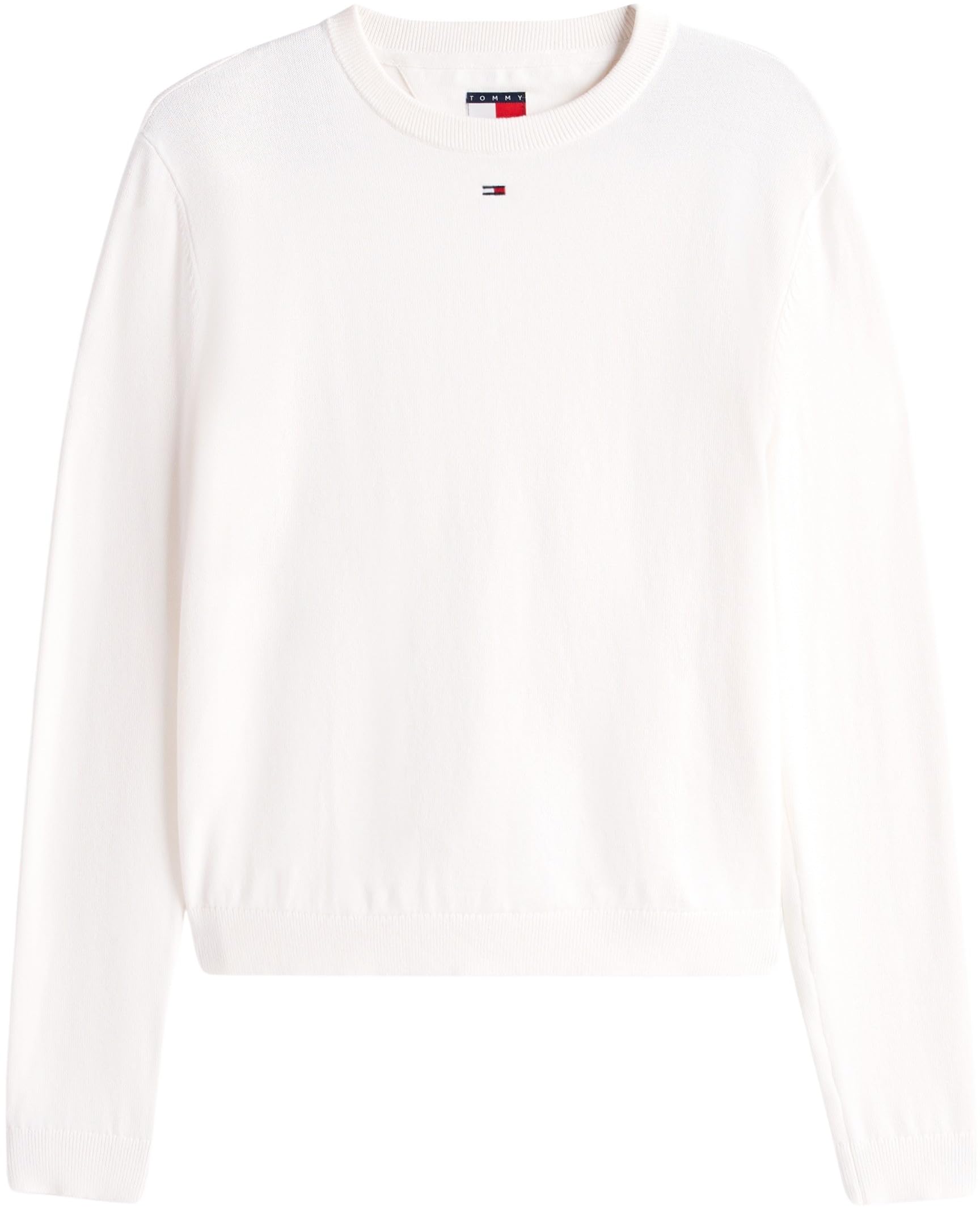 Tommy Jeans Donna Pullover Essential Crew in Cotone, Avorio (Ancient White), XL