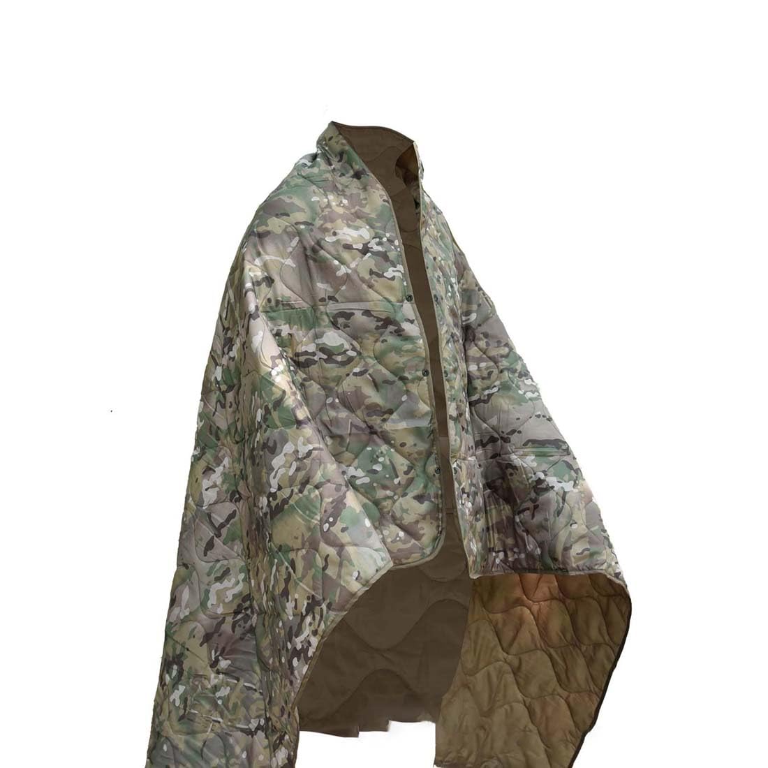 Poncho Liner Camouflage, Couverture imperméable imperméable pour Camping - Isolation Thermique - avec Sac de Transport de Compression - pour randonnée, Survie,CP Camo