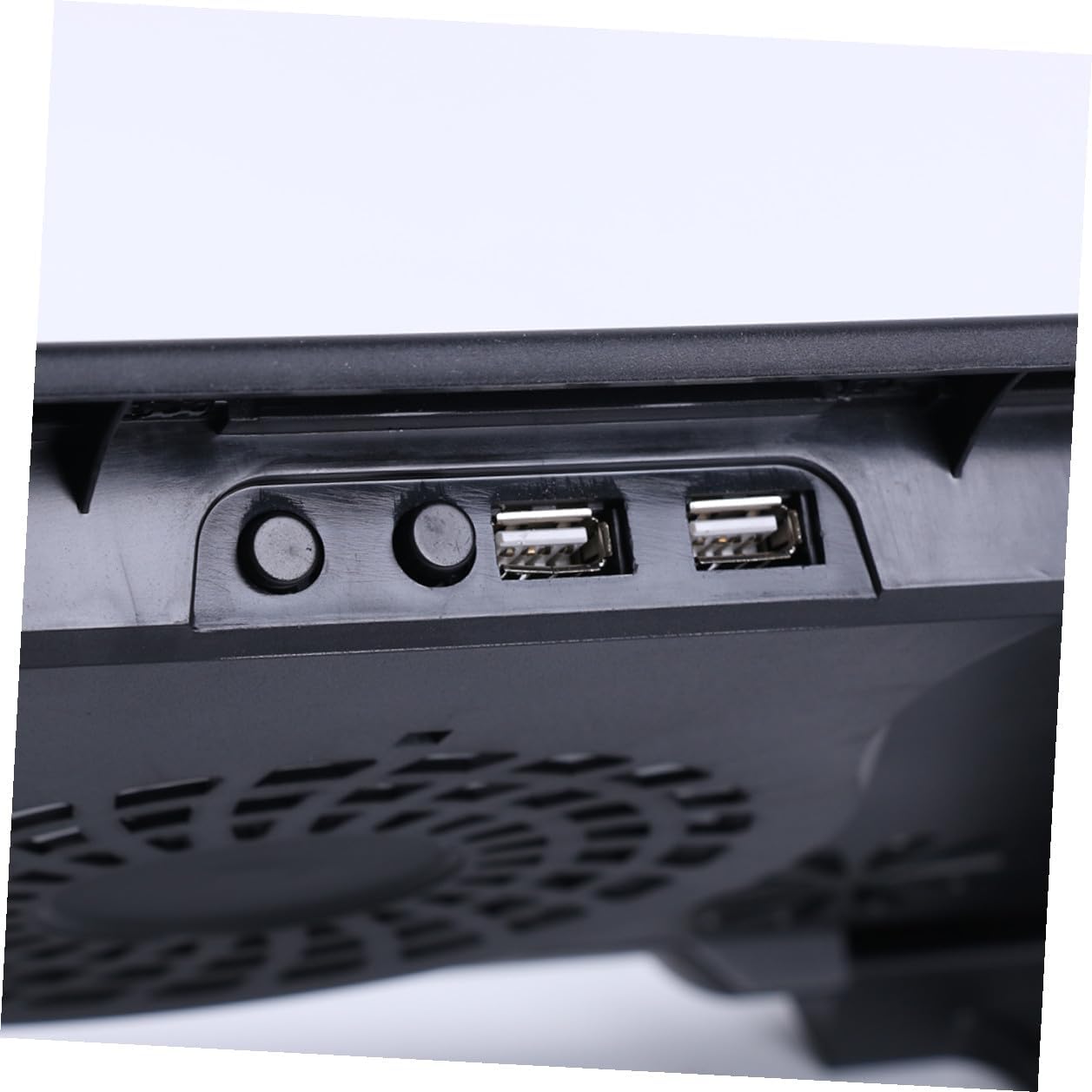 TEHAUX Laptop Cooling Pad with 5 Fans USB Cooling Device Adjustable Stand for Notebook and Gaming Laptops Black Non-Slip Base Cooler Mat