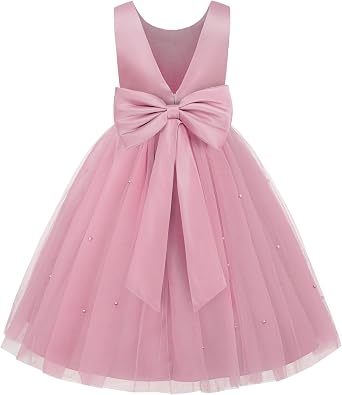 JerrisApparel Flower Girls Dress Wedding Satin Dresses Princess Birthday Party Prom Ball Gown
