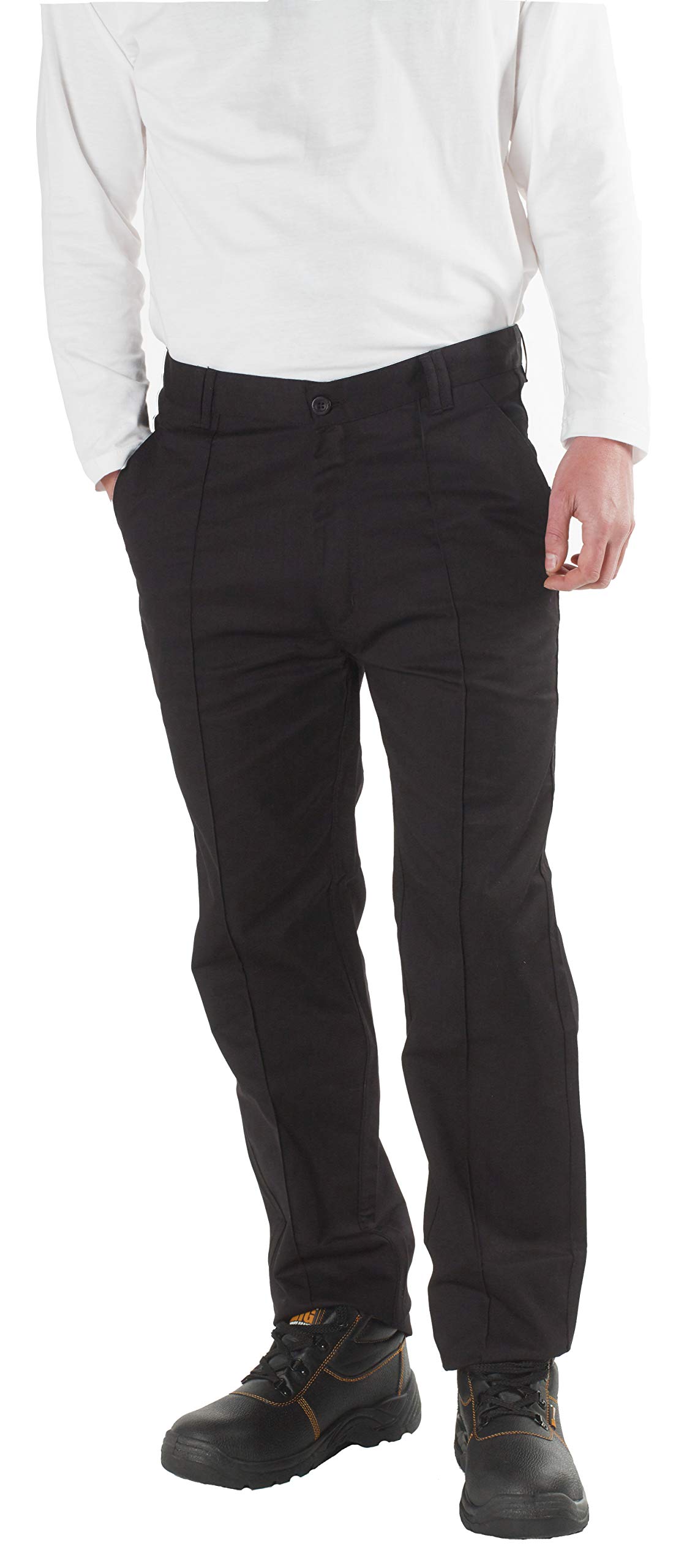 SITE KINGMens Classic Workwear Trousers Size 28 to 56 with Button & Zip Fly
