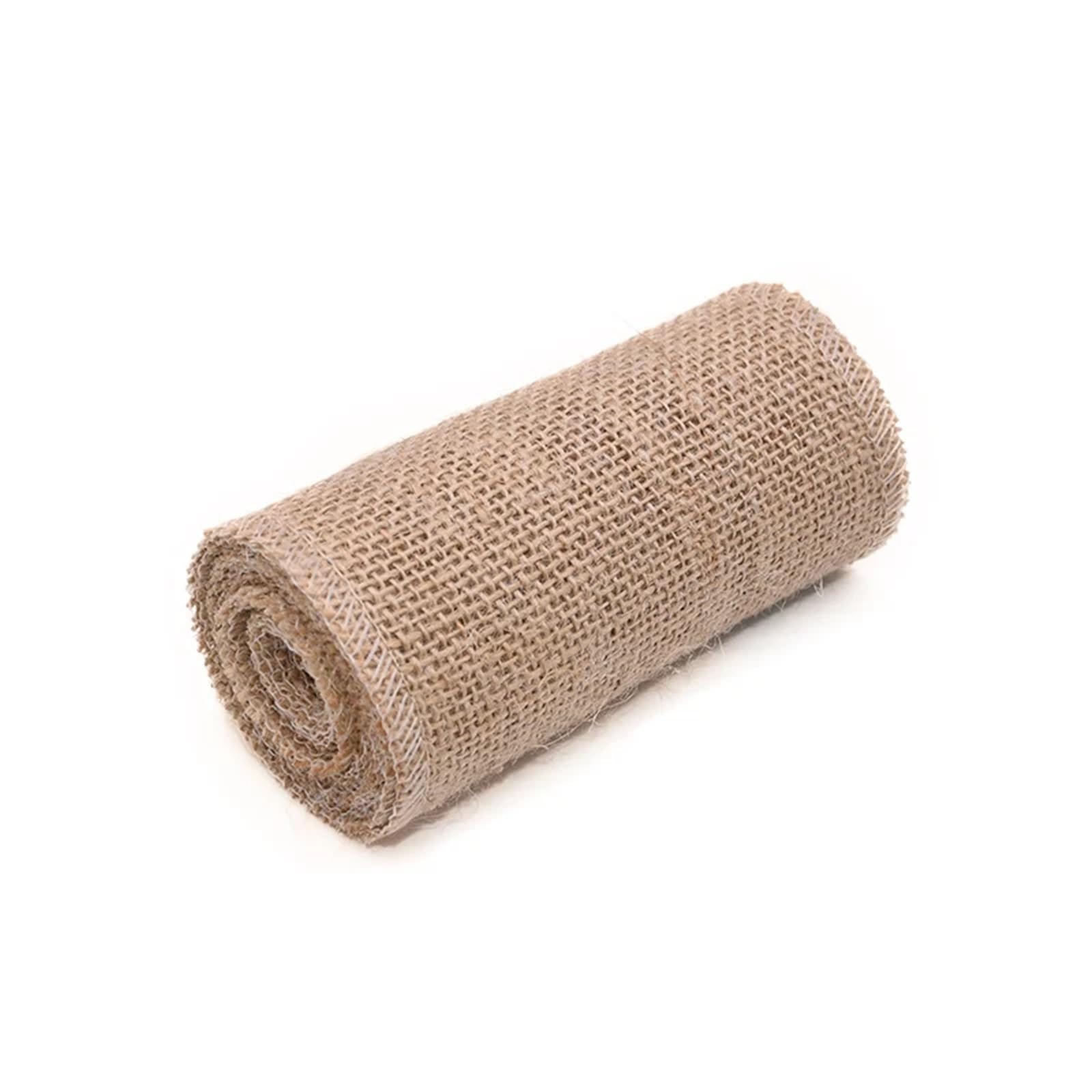 Hessian Roll 2M Natural Jute Burlap Hessian Ribbon Rolls Vintage Rustic Wedding Decoration Wrapping Festival Party Home Decor(12cm)