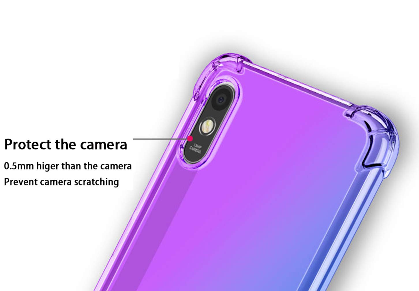 Custodia HAOTIAN Per Xiaomi Redmi 9 – Silicone Morbido TPU Con Effetto Gradiente E Angoli Rinforzati, Rosa/Verde