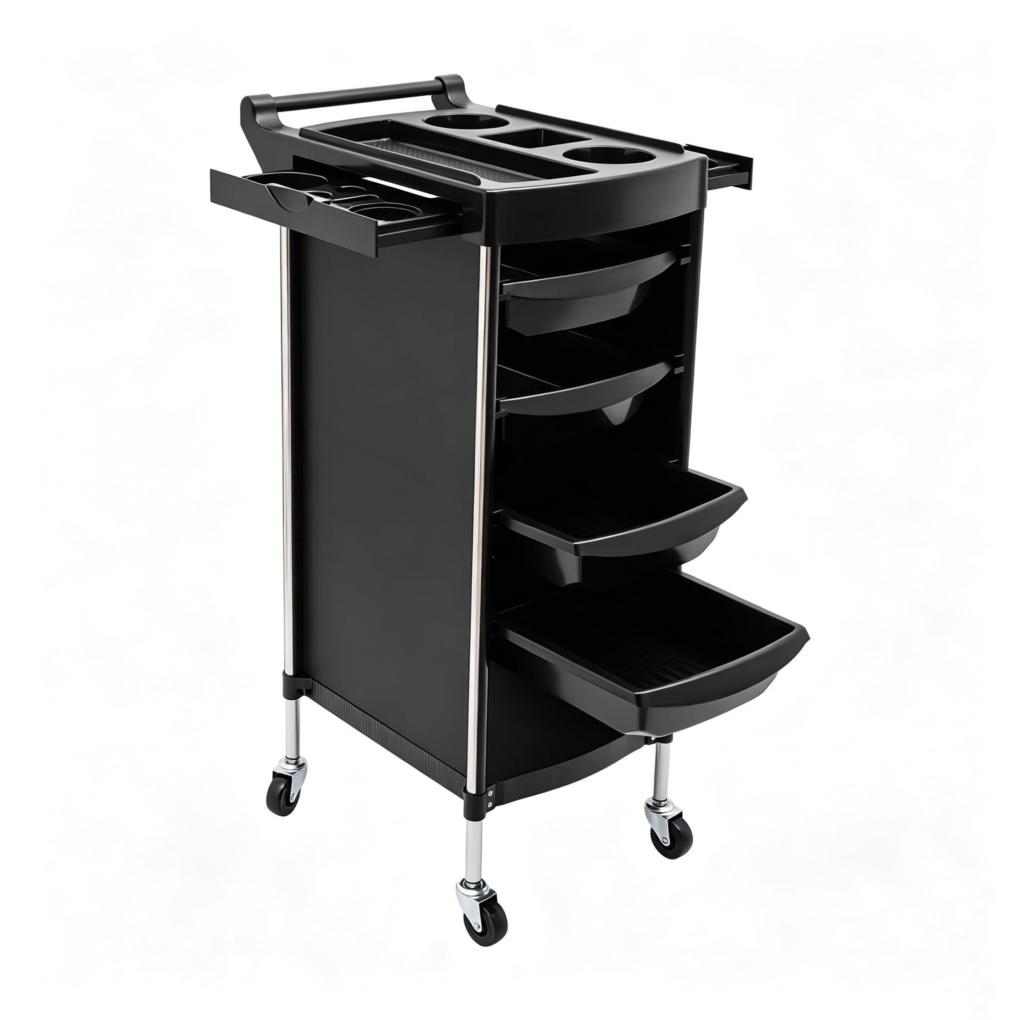 Salón Trolley, Carrito de Salón, Rolling Storage, 6 Tier Organizer, Drawer Utility, Mobile Storage Unit, PP Steel Frame, Sliding Trays, Universal Wheels, 36x37x85cm, Spa Home Barber Nail