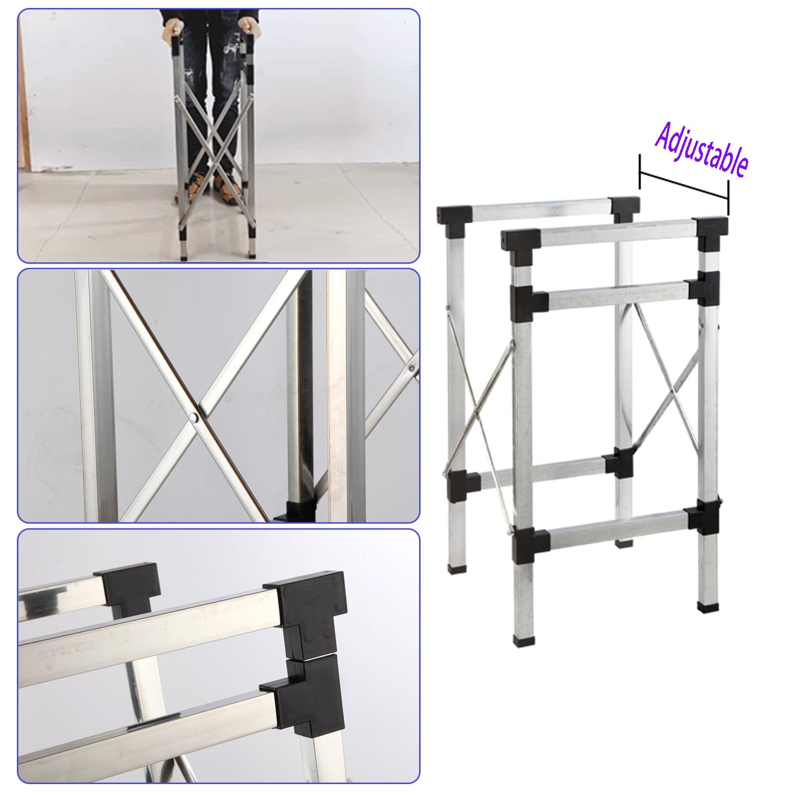 Fregadero de Exterior con Soporte Plegable de Acero Inoxidable, Fregadero Individual de plástico Blanco Independiente para Camping y jardín (50,5 x 34,5 x 75 cm)