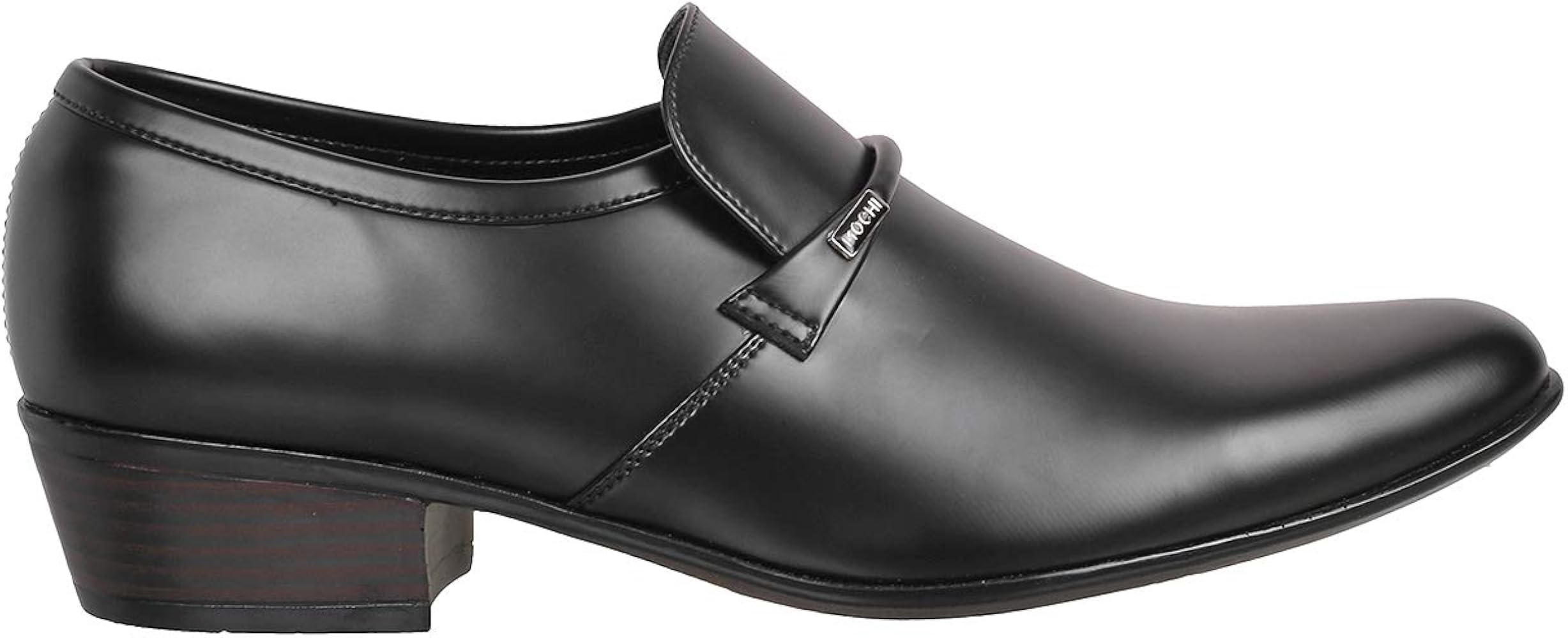 Mochi Men Black Leather Flat Shoes (19-6127-11-39) (Size 5 UK
