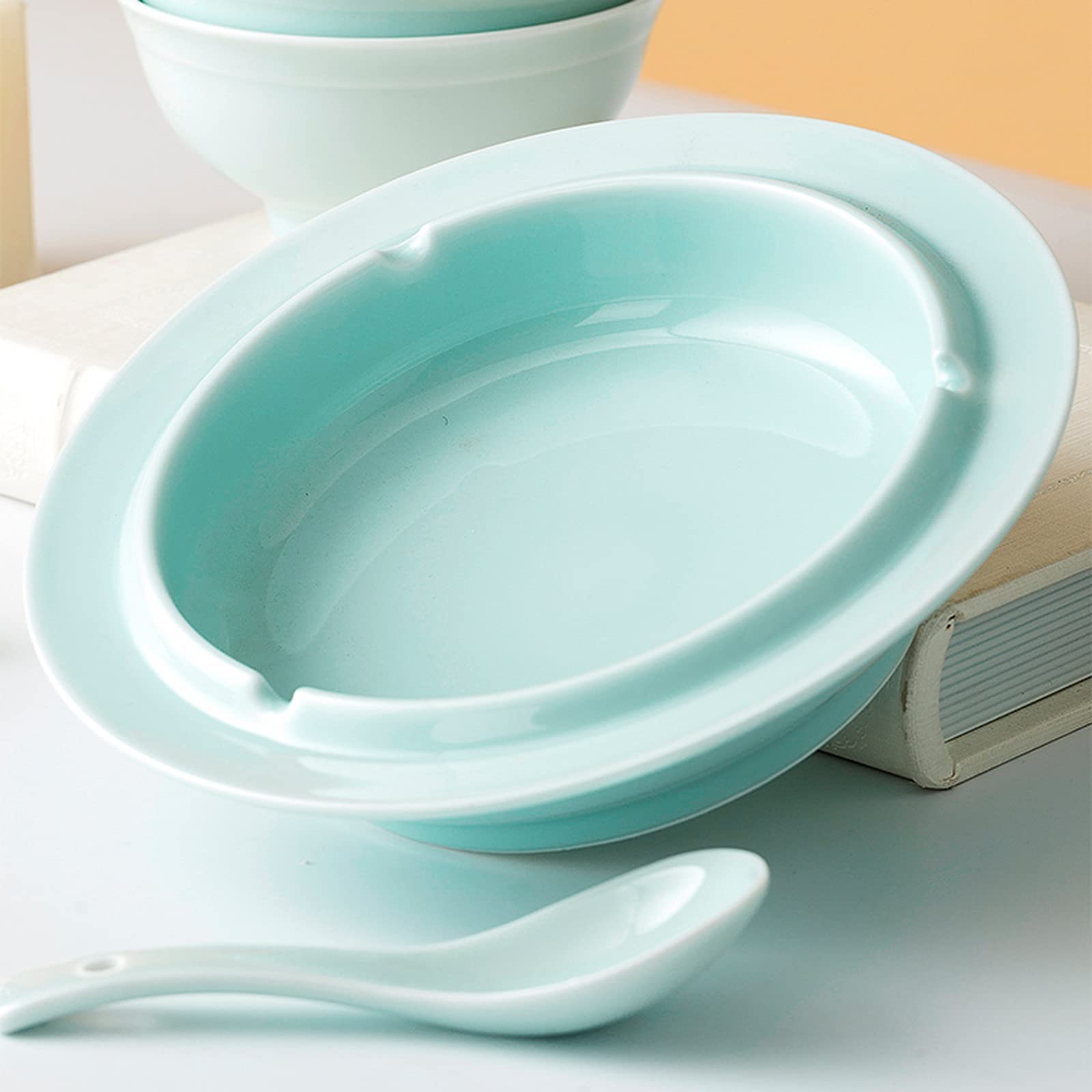 Geschirr-Sets, Geschirr-Set, 62-teiliges Geschirr-Set, Celadon-Geschirr-Set, Haushaltsgeschirr, Teller- und Schüssel-Set