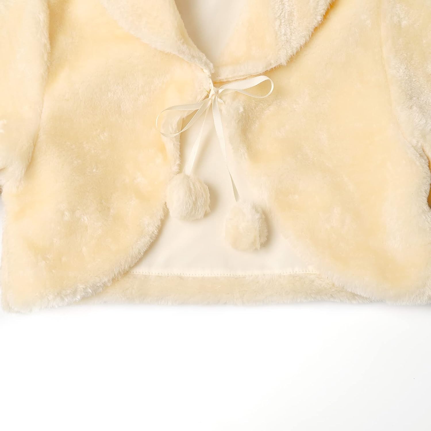 Jxstar Girls Faux Fur Bolero Shrugs White Winter Shawl Wrap Kids Dress Cover Up - Image 5