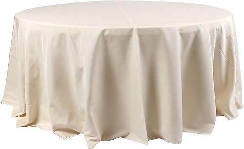 Efavormart - 10 manteles redondos de poliéster de 120 pulgadas para bodas, fiestas, banquetes, restaurantes, 10 unidades, color beige