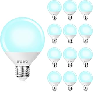 BUBO Vanity Light Bulbs 60 Watt Equivalent, Bathroom Light Bulb Daylight White 5000K, Round Globe Bulbs, G25 LED Bulbs 800 Lumens, E26 Medium Base, 7W, Non-Dimmable, 12 Pack