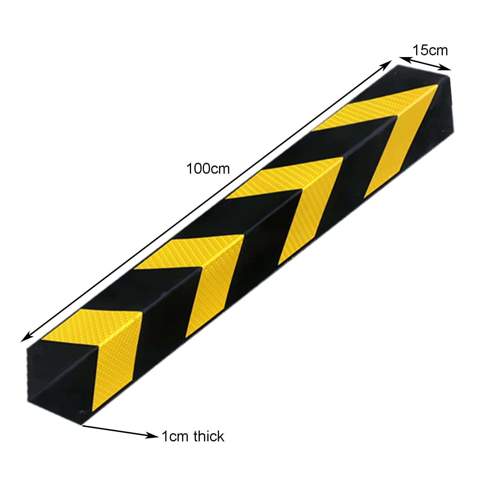 XPLKQXE Caucho De Protección Paredes Garaje, Tiras Reflectantes Negras Y Amarillas, Protectores Bordes Y Parachoques Paredes, Aparcamientos Y Almacenes (Color : Black+Yellow-100cm, Tamaño : 1pcs)