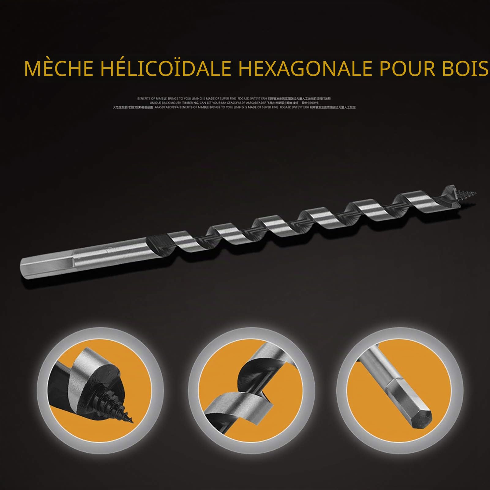 Foret Bois, Mèche à Bois Hélicoïdal, 7 PCS Forets Hélicoïdaux À Bois Longs, Poutre, 210 Mm-230 Mm, Pour Tous Les Types De Bois De Diamètres 6/8/10/12/14/16/18/20 Mm