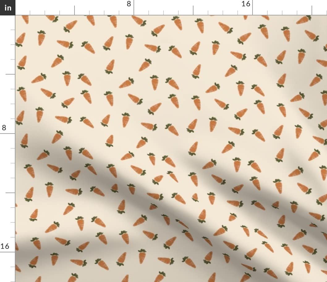 Spoonflower Fabric - Boho Easter Small Gender Neutral Carrots Garden Printed on Petal Signature Cotton Fabric by The Yard - Sewing Quilting Apparel Crafts Decor