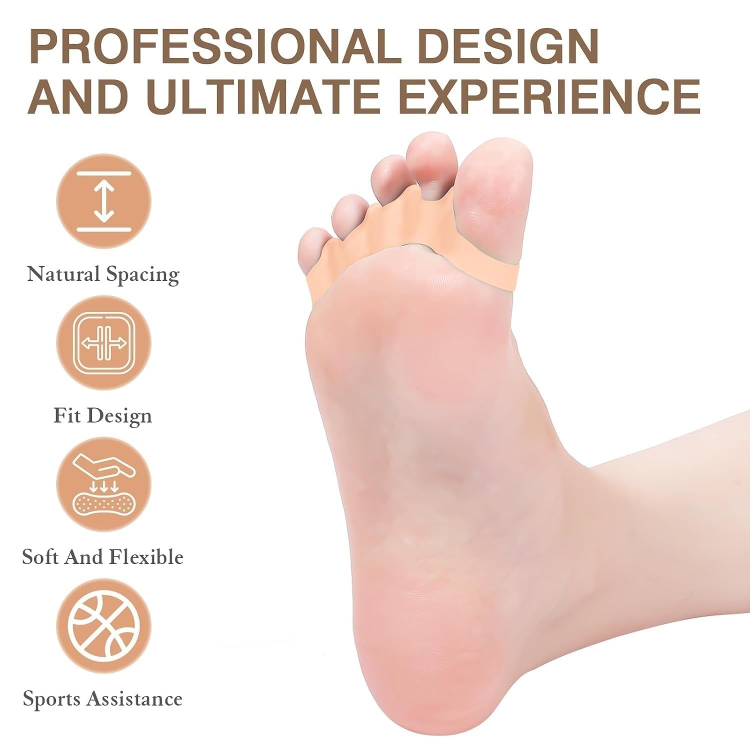 Separadores De Dedos Para Mujer Y Hombre, Separadores Para Pedicura, Enderezador De Dedo En Martillo, Para Fascitis Plantar, Aliviar Dolor De Pies Y Salud Del Pie (6Pcs,white)