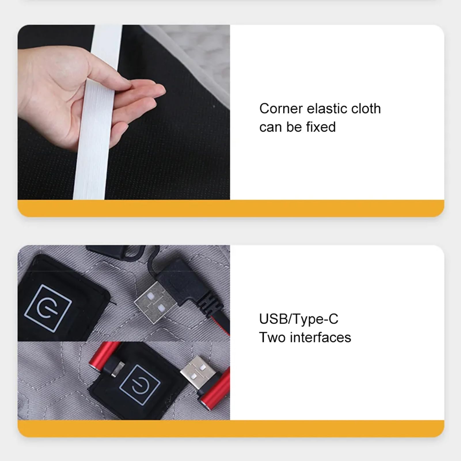 Forro para Saco de Dormir con Calefacción, Almohadilla Térmica USB Calentador Eléctrico para Tienda de Campaña, Almohadilla Aislante para Saco de Dormir, 3 Niveles de Calefacción