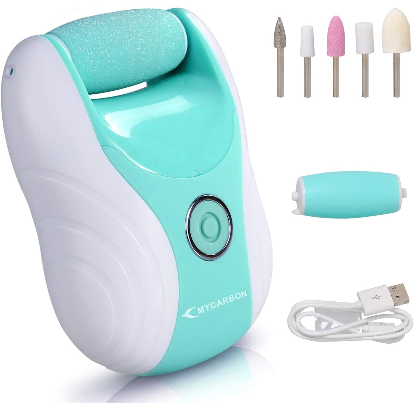 Pedicure Hard Skin Remover MY CARBON Rechargeable Foot File Rasps Electric Nail File Nail Care Manicure tools for Callus Remover Foot Care with Diamond Crystals Extra Coarse Power