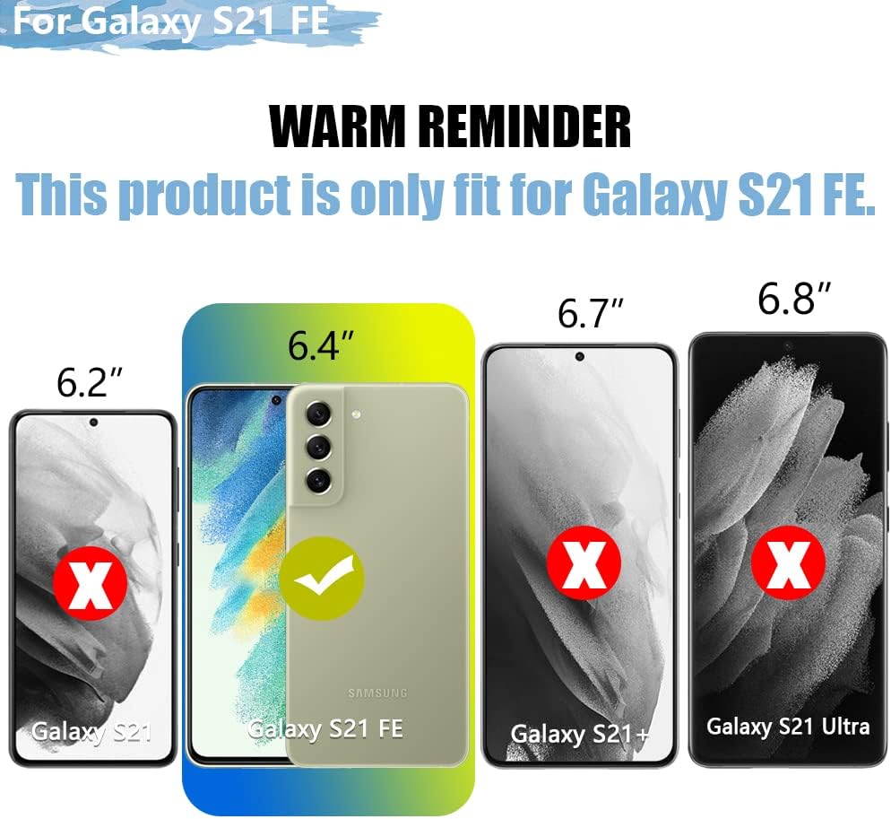 Battery Case for Samsung Galaxy S21 FE 5G, 5000mAh Rechargeable Extended Battery Charging Charger Case, Add 100% Extra Juice, Not Compatible with Galaxy S21 (6.4 inch) Black