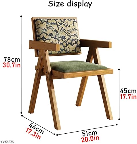 Miniatura 3 de YVYKFZD Juego de sillas de comedor de madera maciza, sillas de cocina sin brazos, silla de comedor tapizada con respaldo, sillón de terciopelo,