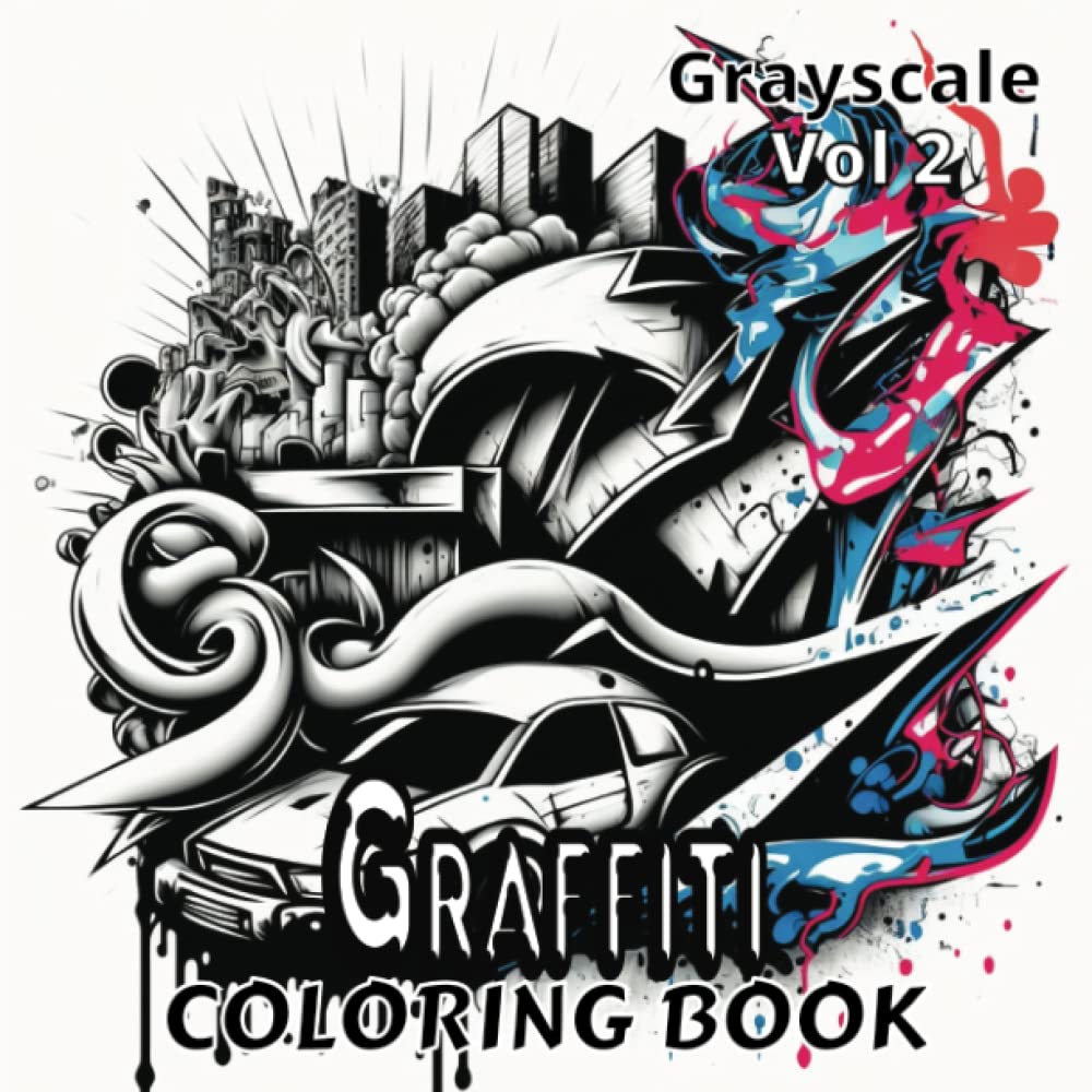 Amazon.com: Graffiti Coloring Book: Volume 2 - 50 Unique Grayscale ...