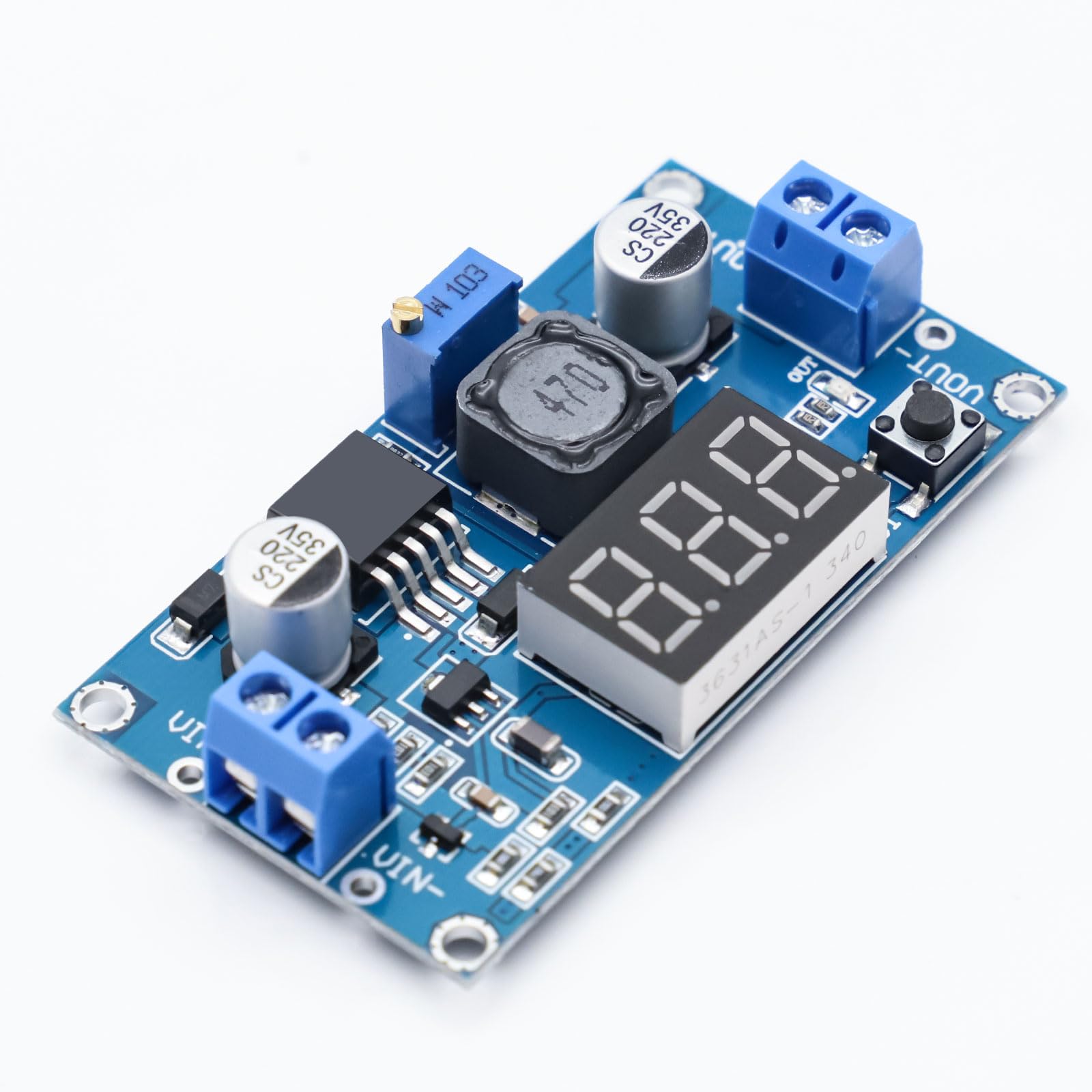 2PCS moduli convertitori step down, convertitore buck DC-DC da 4-40 V a 3,3-24 V con display digitale a 3 cifre, modulo step down di alimentazione