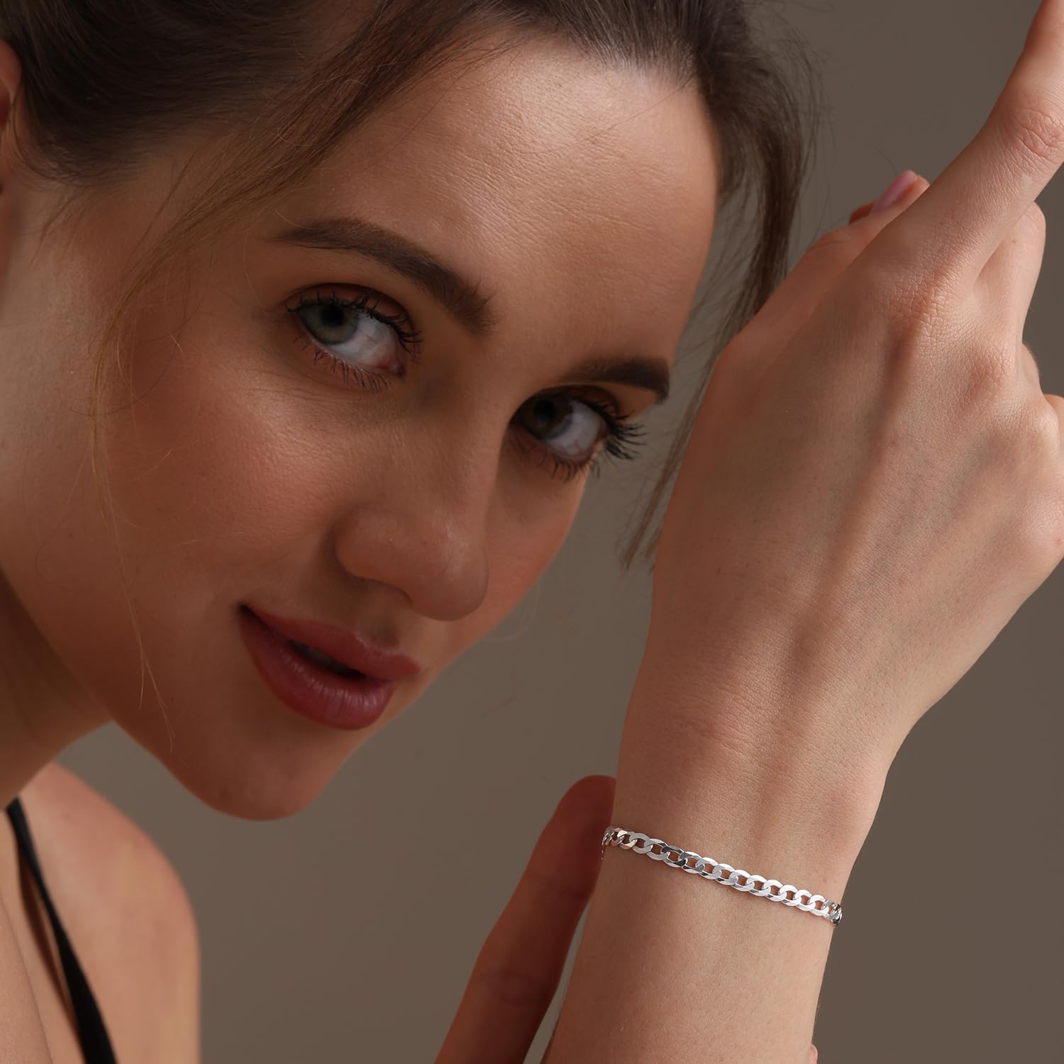 LeCalla Solid 925 Sterling Silver Curb Chain Bracelet | Lightweight Italian Diamond-Cut Cuban Link Curb Chain Bracelet for Men(6.5, 7, 7.5, 8, 8.5 & 9 Inches), Made in Italy - Image 5