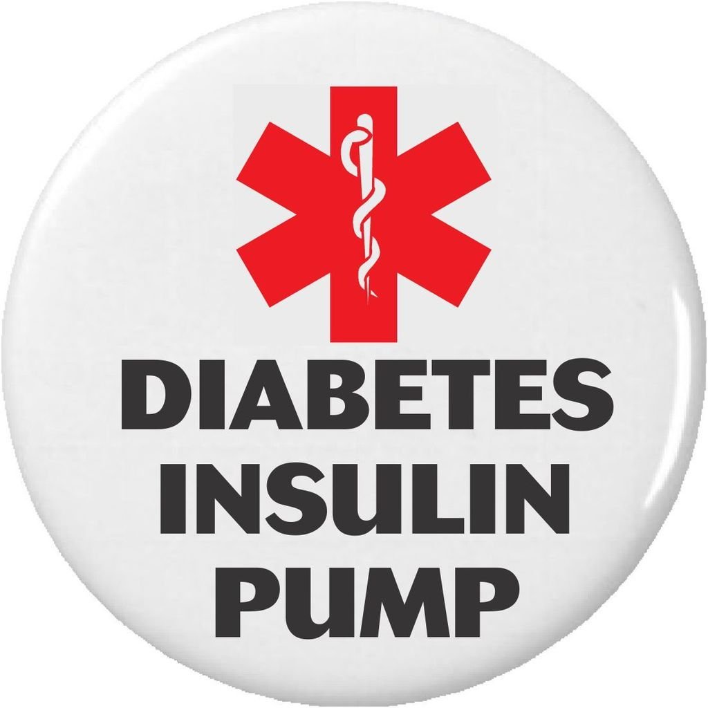 A&T DesignsMedical Alert DIABETES INSULIN PUMP 2.25" Keychain Diabetic Health Symbol Sign, White