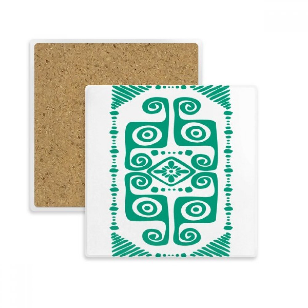 Coaster Poisson de biologie absorbant vert carré pour tasse et verre
