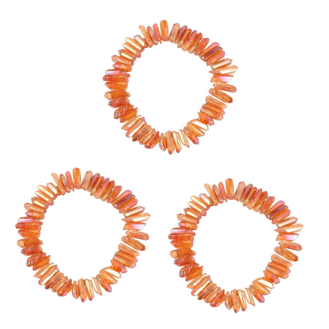 SEWACC 3ensembles Kit De Bijoux Pierre Naturelle Ensemble De Pendentifs Cristal Orange Matériel Créatif pour Boucles Oreilles Et Accessoires De Coiffure pour Femmes