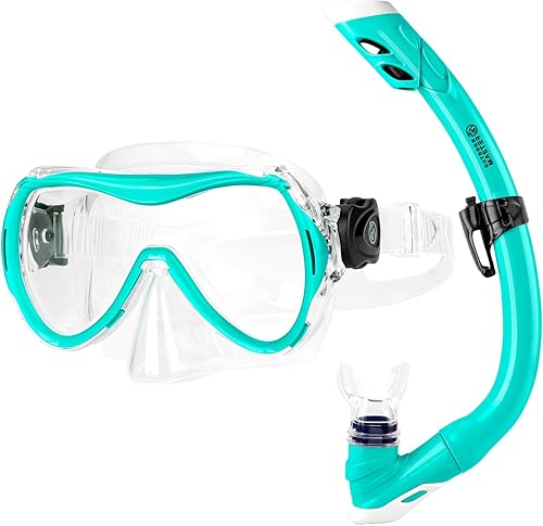 Miniatura 1 de OutdoorMaster Marlin - Juego de esnórquel para niños, máscara de buceo con correa ajustable, máscara de buceo con parte superior seca, equipo de