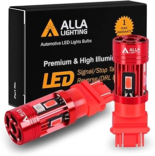 Alla Lighting T25 3156 3157 LED Bulbs Red Turn Signal Lights, 3057 4057 3057KX 3157KX 4057KX 3457 4157 CAN Bus Error Free 12V