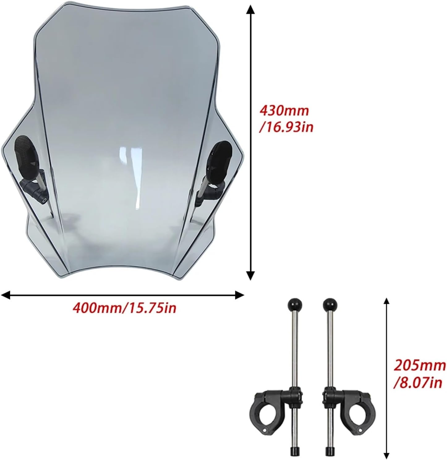 オートバイ 風よけ ユニバーサルオートバイフロントガラスフロントガラスカバースクリーンスモークレンズバイクディフレクター 風防 バイ バイク用スクリーン本体  オートバイのフロントガラスフロントガラスバイクディフレクター調節可能な R1150R フロントガラス (色 ... オートバイ 風よけ ユニバーサルオートバイフロントガラスフロントガラスカバースクリーンスモークレンズバイクディフレクター 風防 バイ